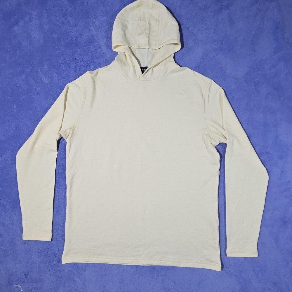PETER MILLAR GOLF WOOL HOODIE SWEATER -M- IVORY WHITE -CROWN CRAFTED -STRETCH - Picture 4 of 15